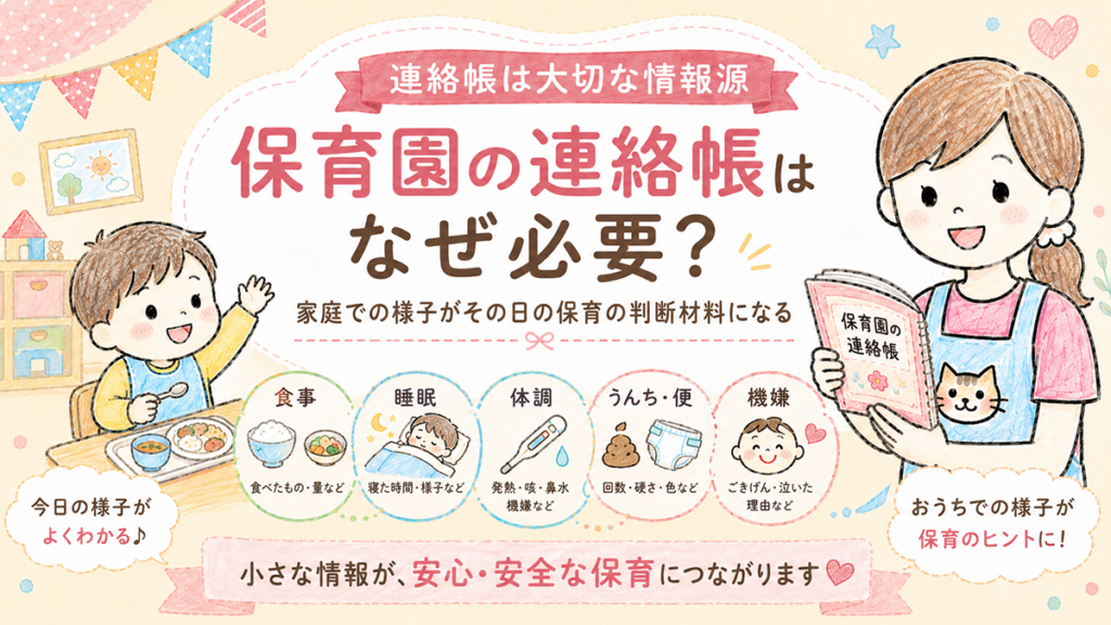 保育園の連絡帳はなぜ必要?家庭での食事・睡眠・体調などを伝える大切さを説明するツール