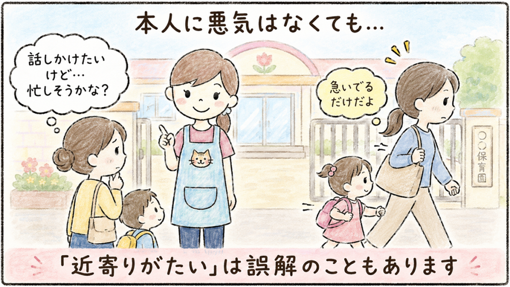 ママ友ができないのは見た目ではなく、忙しそうで近寄りがたいと誤解される場面