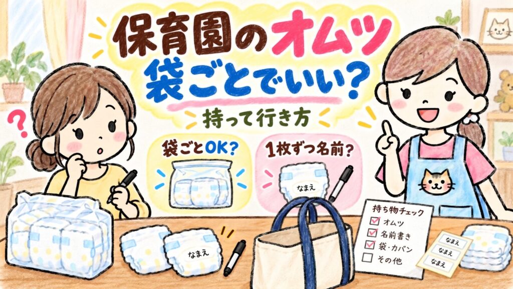 保育園のオムツは袋ごと持って行っていいのか悩むママに、にゃにたん先生が持参方法を説明