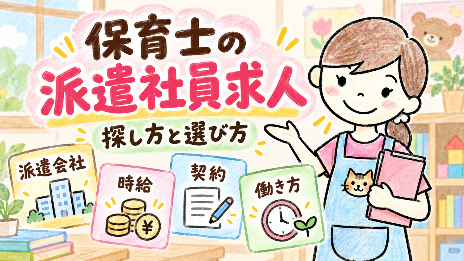 保育士の派遣社員求人の探し方と職場選びの注意点を案内するにゃにたん